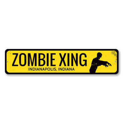 Zombie Crossing Custom Aluminum Sign