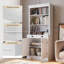 Bibliothèque à 5 niveaux avec tablettes réglables, bibliothèque haute de 70 pouces avec tiroir et armoire, buffet moderne pour le salon, le bureau ou le bureau