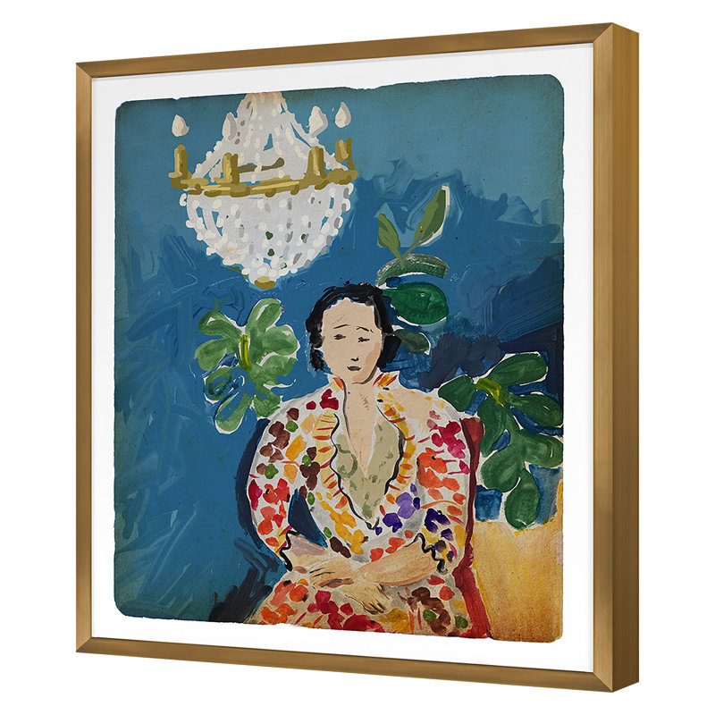 Maude Print by Dana Gibson, 40" H x 35" W x 0.75" D, Gold