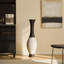 Vase de sol de 100 cm de haut en PVC tressé à la main, aspect rotin, bicolore marron et beige, décoration de Noël style ferme