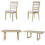 Ensemble de salle à manger extensible 7 pièces Farmhouse - Table rustique en bois d'hévéa de 60 à 78 po avec rallonge de 18 po, 6 chaises revêtues de lin, table de 450 lb / chaises de 250 lb