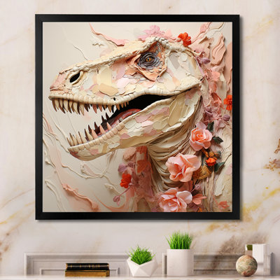 Fossiles minimalistes de Velociraptor II - art de mur de dinosaure
