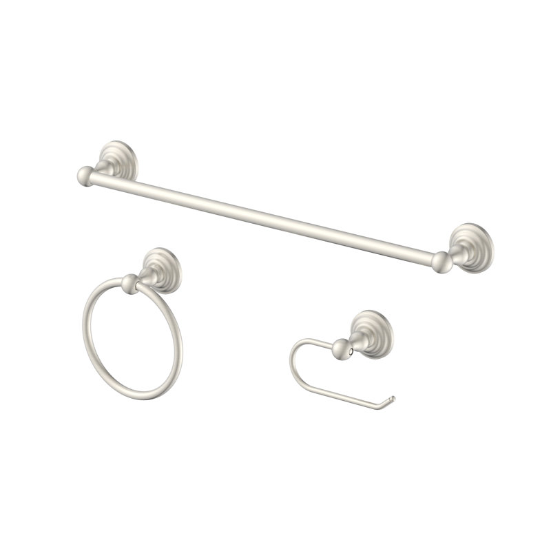 3 - Piece Bathroom Hardware Set, Brushed Nickel