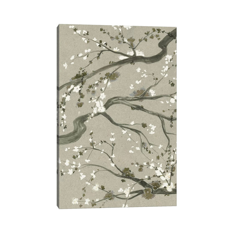 Neutral Cherry Blossoms II by Grace Popp - Wrapped Canvas Painting, 66.04 cm H x 45.72 cm W