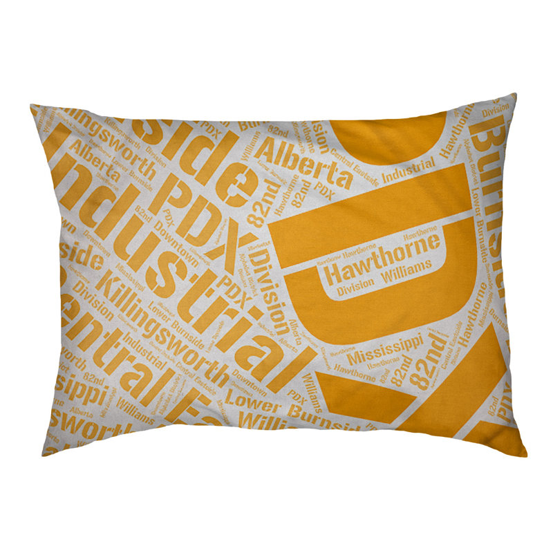 Coussin de chien « districts », Grand (l 40 po x P 30 po x H 14 po), Orange, Portland