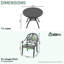 3-Piece Patio Dining Set, 39.37" Round Table & 2 Stackable Chairs with Brown Cushions