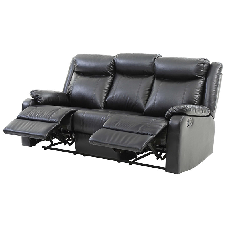 Fauteuil inclinable en cuir Djordi Vegan, Similicuir noir