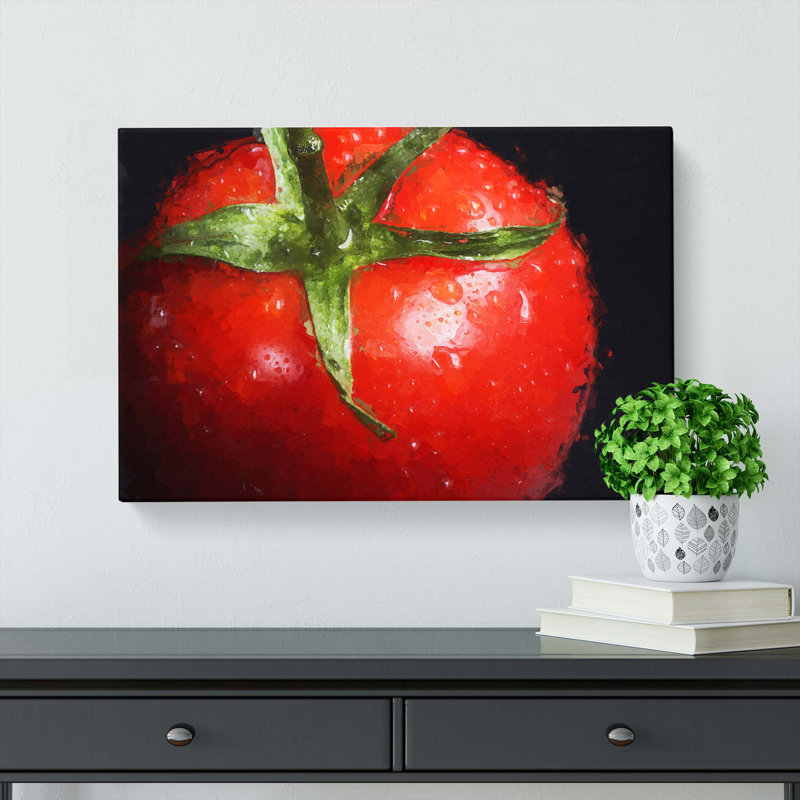 Red Tomatoes In Abstract - Wrapped Canvas, 60cm H x 91cm W x 3cm D