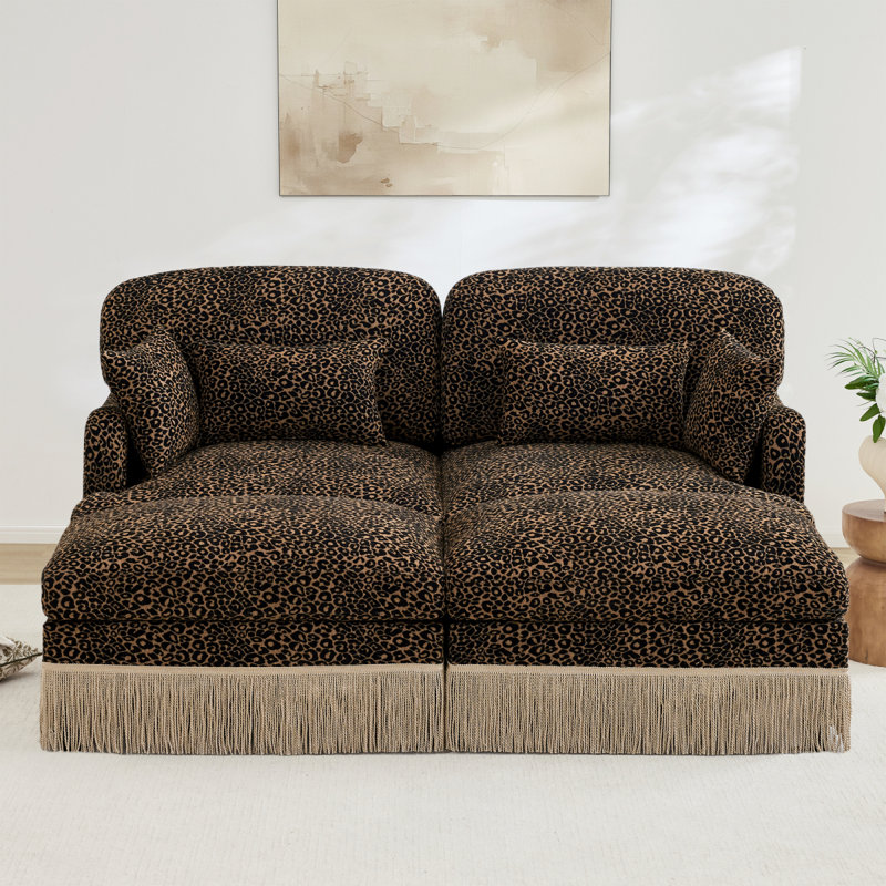 Canapé Comfy Chenille Leopard, Léopard brun