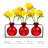 Blooms 3 piece Table Vase Set Red-1328049175