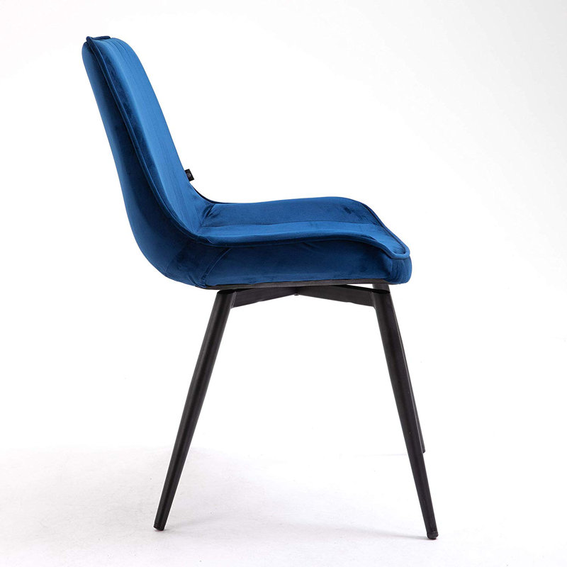 Pyle 47cm H Velvet Upholstered Side Chair, Blue