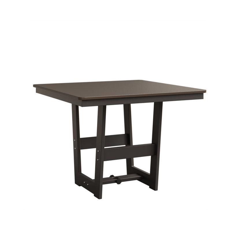Hudson Outdoor Square Dining Table, Graphite, Hammered Top Bronze