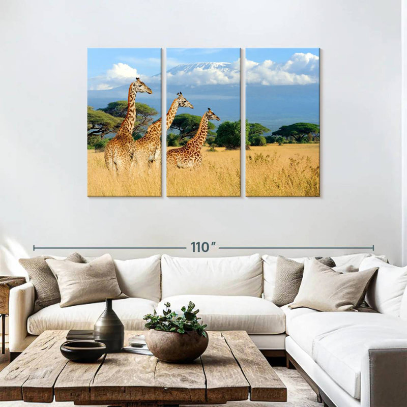 Alvord Dallying Giraffes, H 48 po x l 74 po
