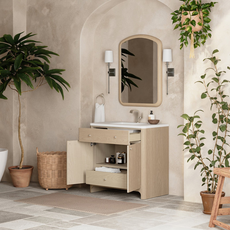 Gracyn 36'' W Single Vanity, Coastal Driftwood, White Zeus Silestone