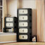 Armoire de rangement pliante de 20 pouces de large avec 4 niveaux, porte magnétique et roulettes pour une organisation polyvalente-1241155018