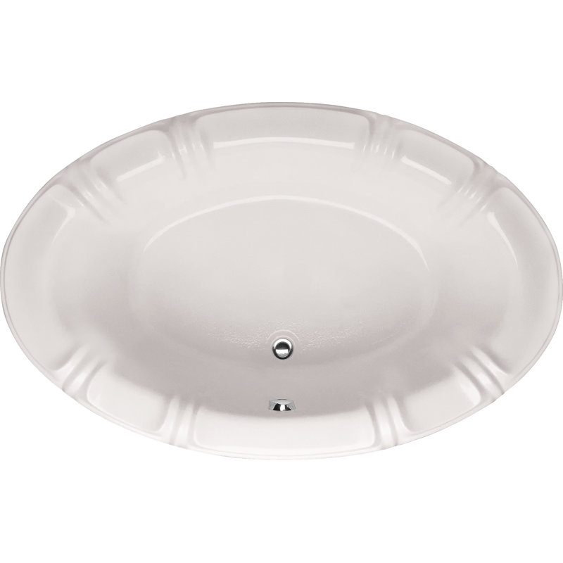 Alyssa 66'' x 42'' Air Acrylic Bathtub, Bone, Polished Nickel