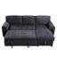 Confortable lit modulaire gris avec rangement et espace de couchage escamotable