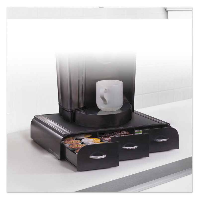Black Wood Veneer Coffee Pod Drawer for 36 Capsules