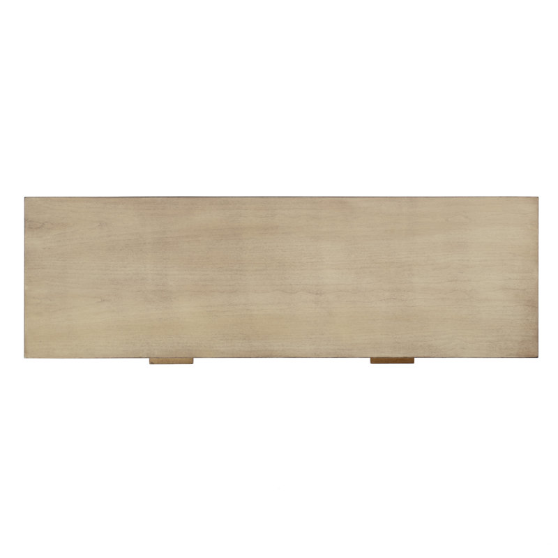 Kai 2 Drawer 45" Burl Wood Console Table, Antique Beige