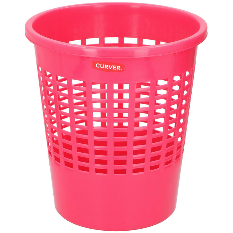 Plastic Open Waste Bin - 25L, Pink