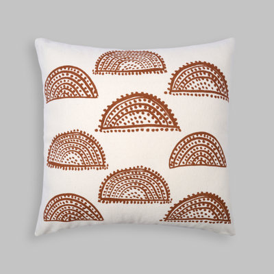 Meachie Radiance Oversized Throw Pillow - Sunburst Motif Print Removable Cover with Feather Insert