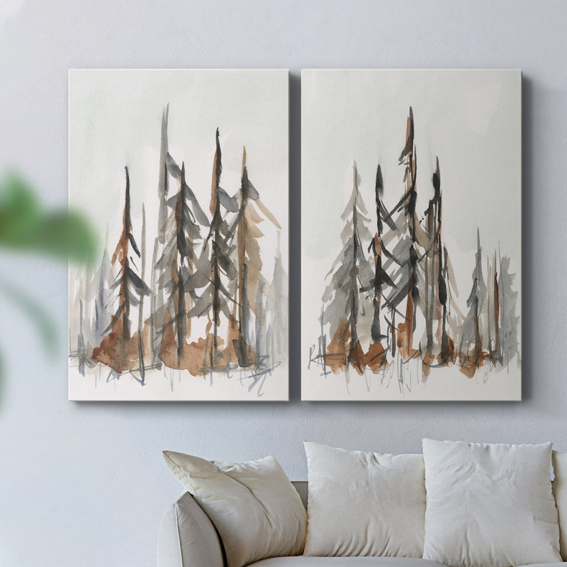 Rustic Evergreens I-Premium Gallery Wrapped Canvas -Ready to Hang, 36" H x 24" W