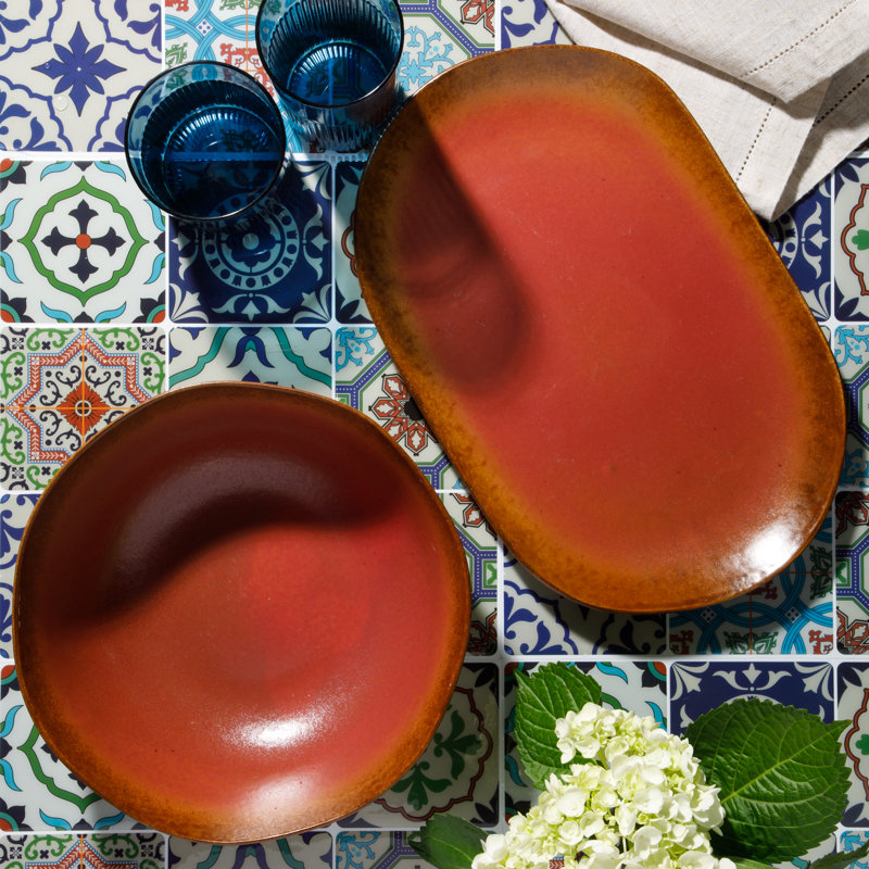Plat de service Bloomhouse Palermo Sun, Rouge paprika