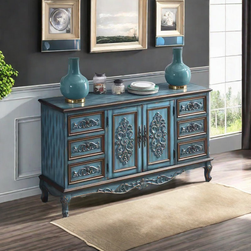 Buffet décoratif American Country, Bleu