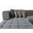 Ariana Velvet Double Chaise Sectional-351797019