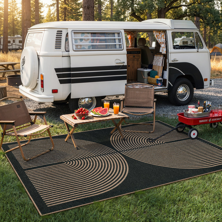Narze Modern Easy Jute Machine Washable Outdoor Rug with Non-Slip Backing for Ptio Backyard, Deck, Beside Swimming Pool