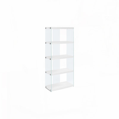 Bibliothèque à 5 niveaux en verre trempé