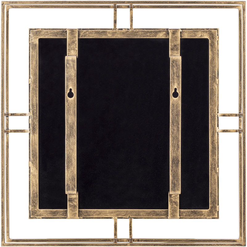 Rectangular Gold Iron Wall Mirror 18" x 18"