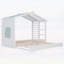 Lit simple simple avec lit gigogne et tablettes latérales, parfait pour les chambres d'enfants et les soirées pyjama, blanc-132921052
