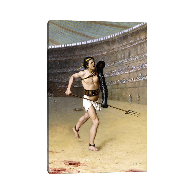 Retarius by Jean Leon Gerome - Wrapped Canvas Painting, 30.48cm H x 20.32cm W x 1.905cm D