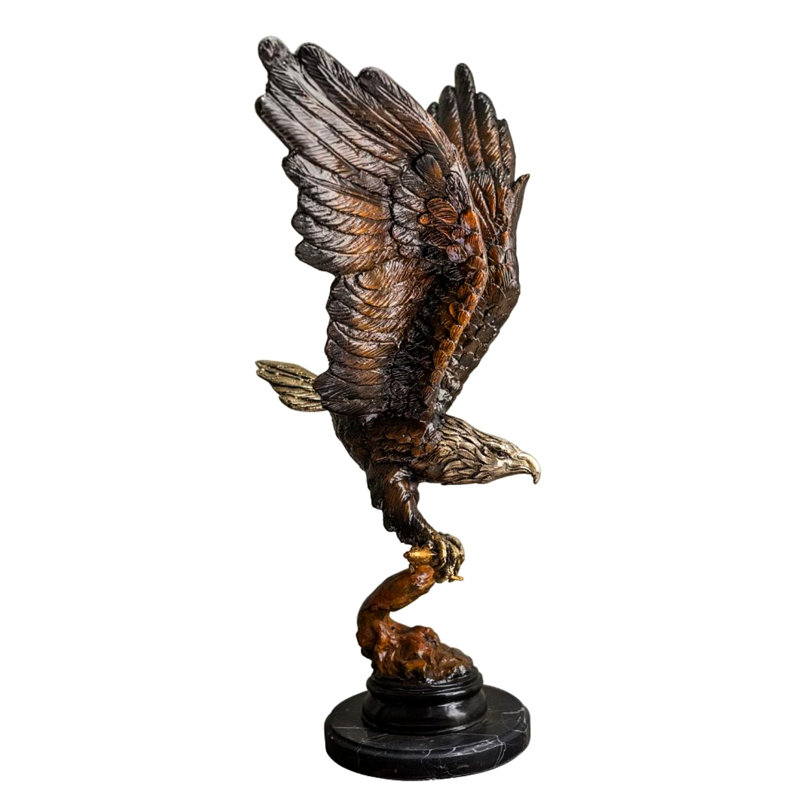 Sculpture bronze aigle sur base de marbre