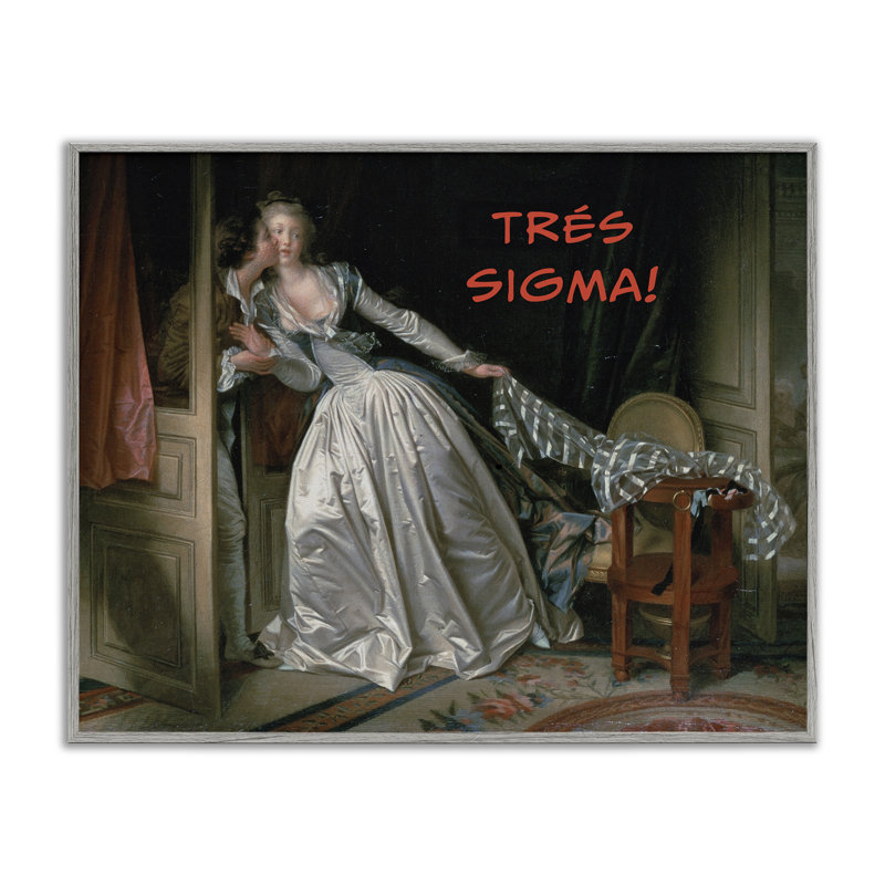 Giclée encadrée Iconic Tres Sigma, design par Grotto Studios, H 24 po x l 30 po, Farmhouse Grey Framed Giclee