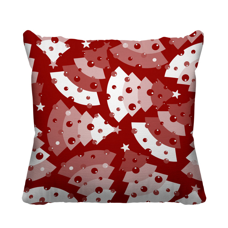 Outdoor Reversible Throw Pillow, 19H" x 19W", Red, Square