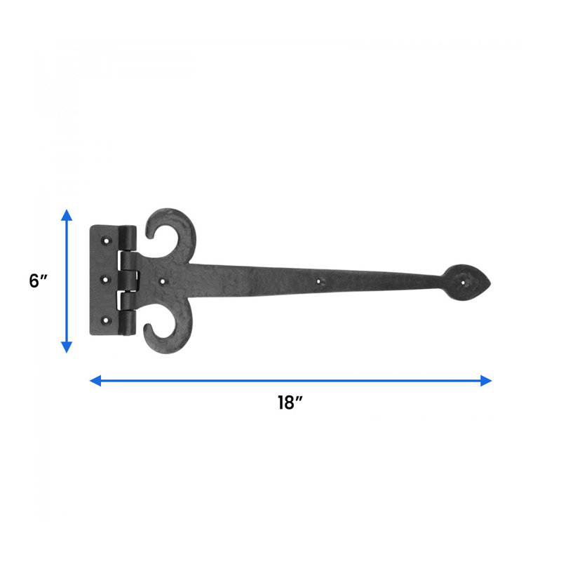 Charnière de porte simple h 6 po x l 18 po