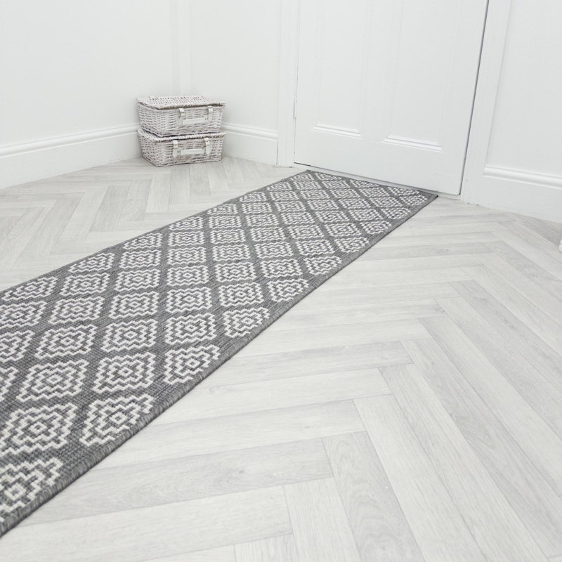 Runner Geometric Shapes Flatweave Area Rug, Runner 60 x 240 cm
