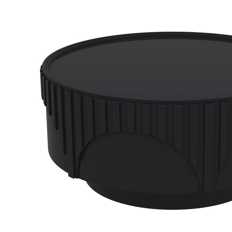 Table basse moderne avec base tambour, Black