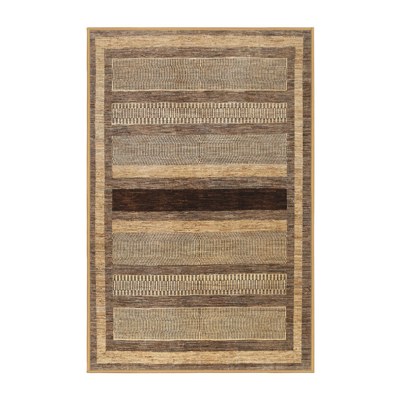 Tapis contemporain gris, Rectangle 4 pi x 6 pi