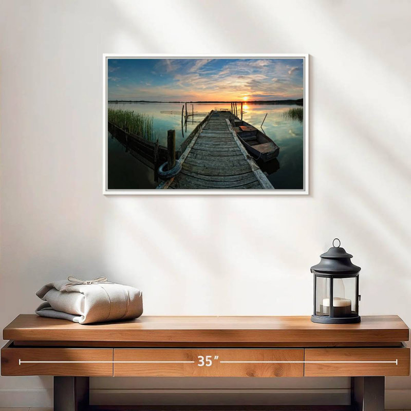 Fishing Trip, Floating Frame White, 19" X 13"