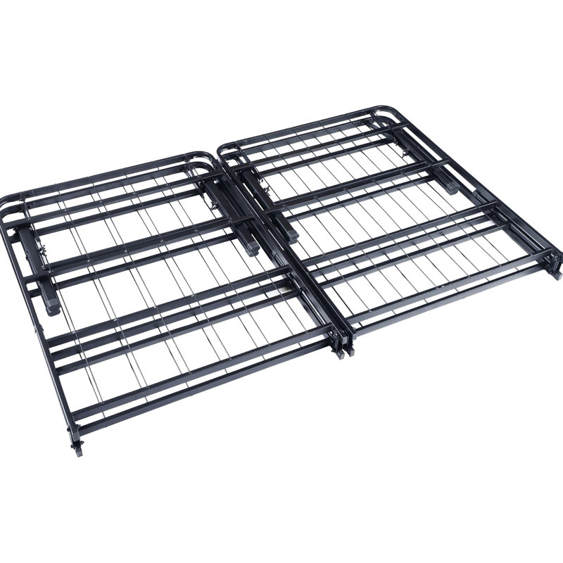 Lit plateforme double noir, acier robuste pour lit de nuit Lullaby