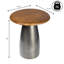 Table de bout ronde 18 po Otto, plateau en bois de manguier miel et piédestal courbé en fer oxydé au nickel, table d'appoint décorative pour le salon-1388303208