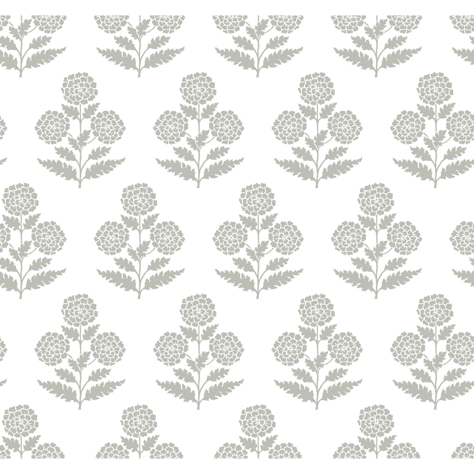 Souci Marigolds Wallpaper, Gray