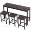 Table de salle à manger de cuisine moderne, ensemble de table de salle à manger longue avec 3 tabourets