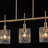 5-Light Clear Glass Linear Kitchen Island Pendant