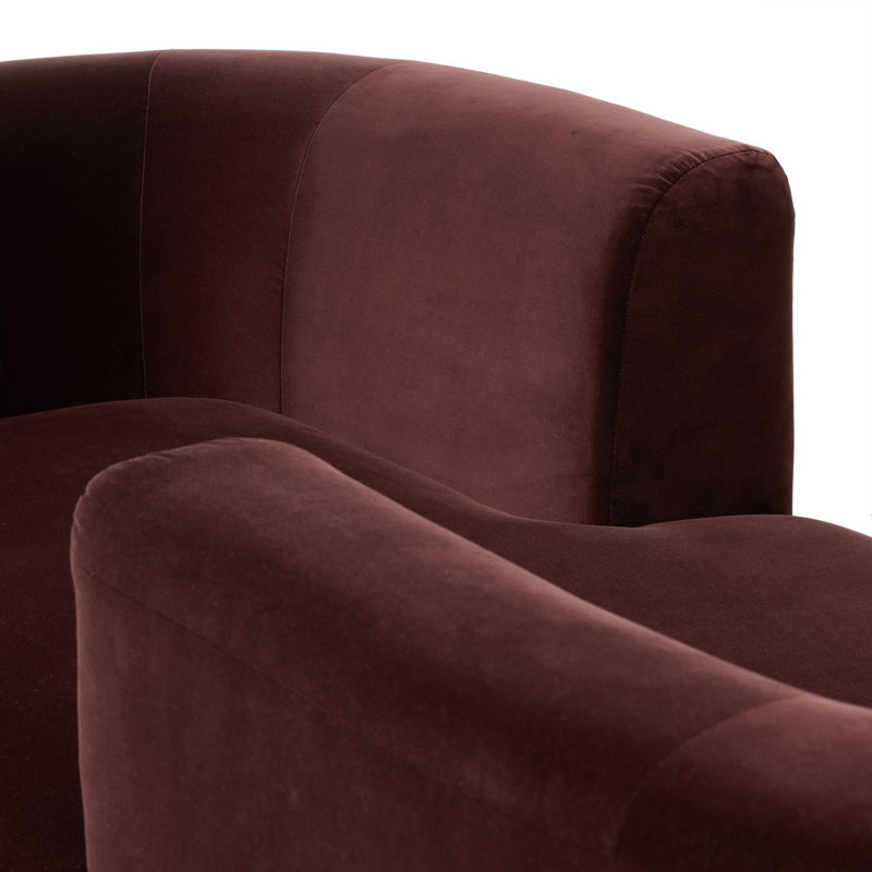 Deandra Velvet Chaise Lounge, Surrey Plum
