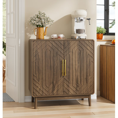 Buffet avec rangement, buffet sculpté à 2 portes, armoire d'appoint multifonctionnelle avec panneau à couches réglables pour le salon, le vestibule, le couloir, le bureau, la cuisine et la salle à manger