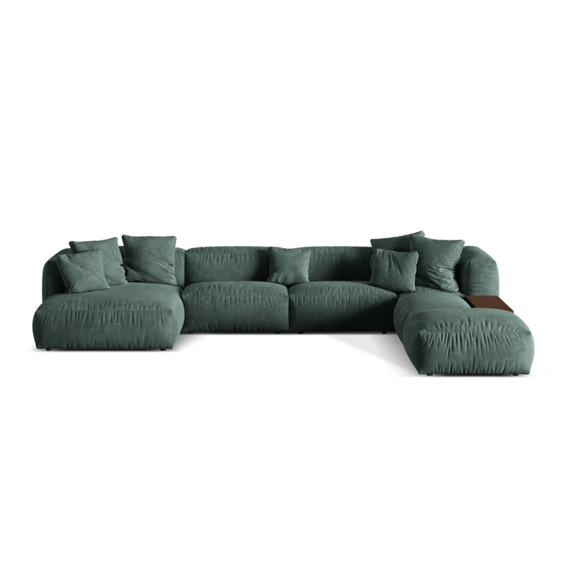 Bedar 5 Seater Velvet Corner Sofa , Left Hand Facing, Petrol